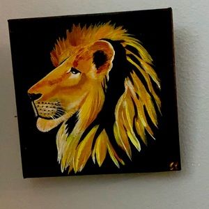 One of a kind painting of a lion.
